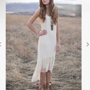 Elegant Cream Asymmetrical Dress